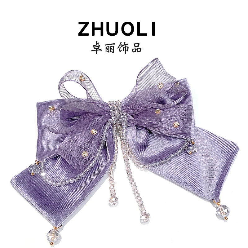 C389韩版蝴蝶结弹簧夹