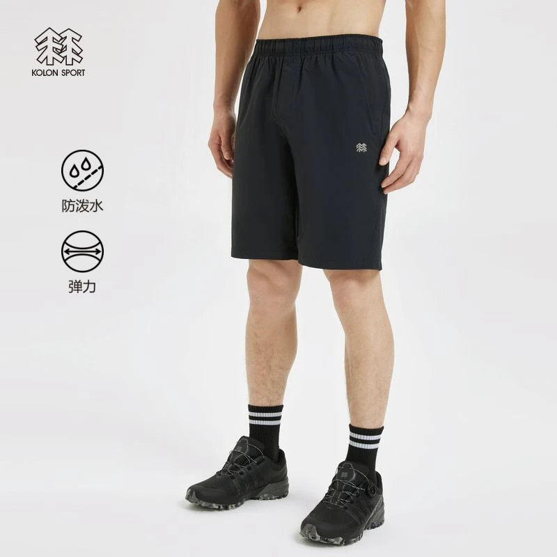 KOLON SPORT可隆男士户外全松紧腰5分运动徒步防泼水弹力薄款短裤