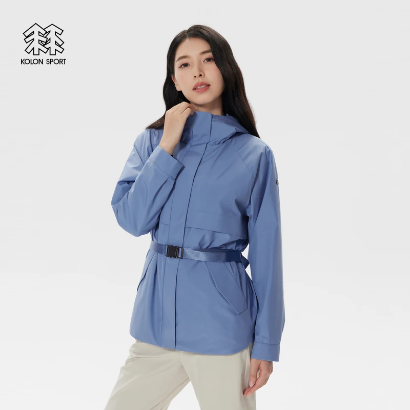 KOLON SPORT可隆女子户外防水戈尔科技中长款通勤休闲防风夹克