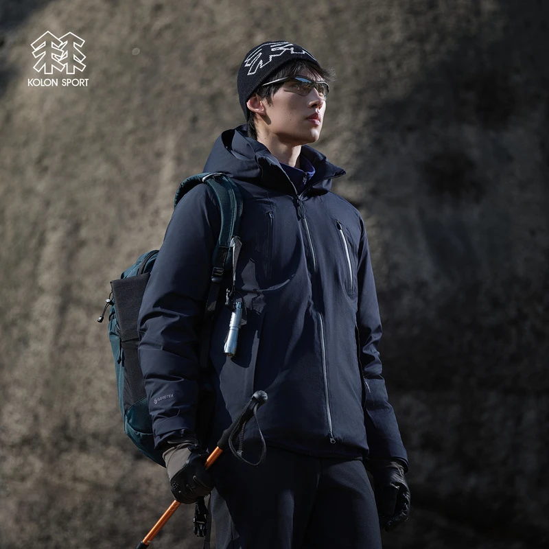 KOLON SPORT可隆羽绒衣男户外戈尔防水外套防风大鹅绒夹克羽绒服