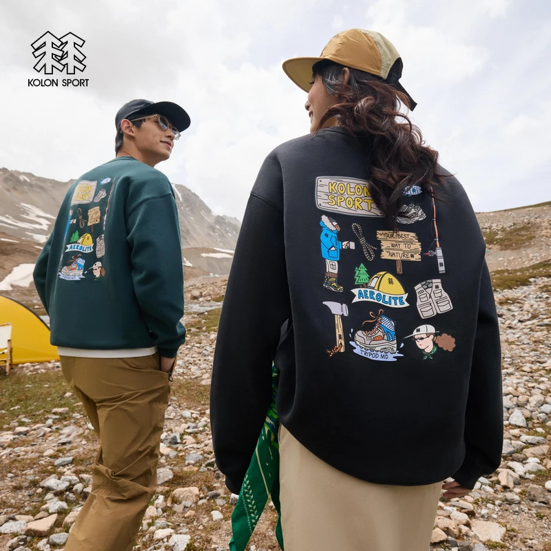 KOLON SPORT可隆户外露营休闲衣Jeon hwang il插画师联名卫衣