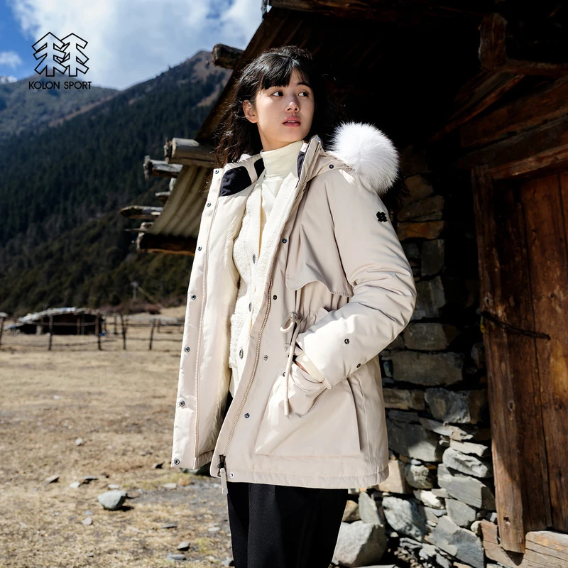 KOLON SPORT可隆羽绒夹克女款户外防泼水大鹅绒服防风透湿羽绒服