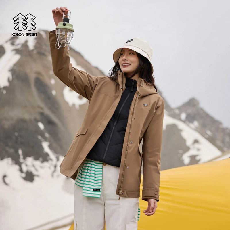 可隆户外运动露营情侣款透湿防水三合一冲锋衣2级