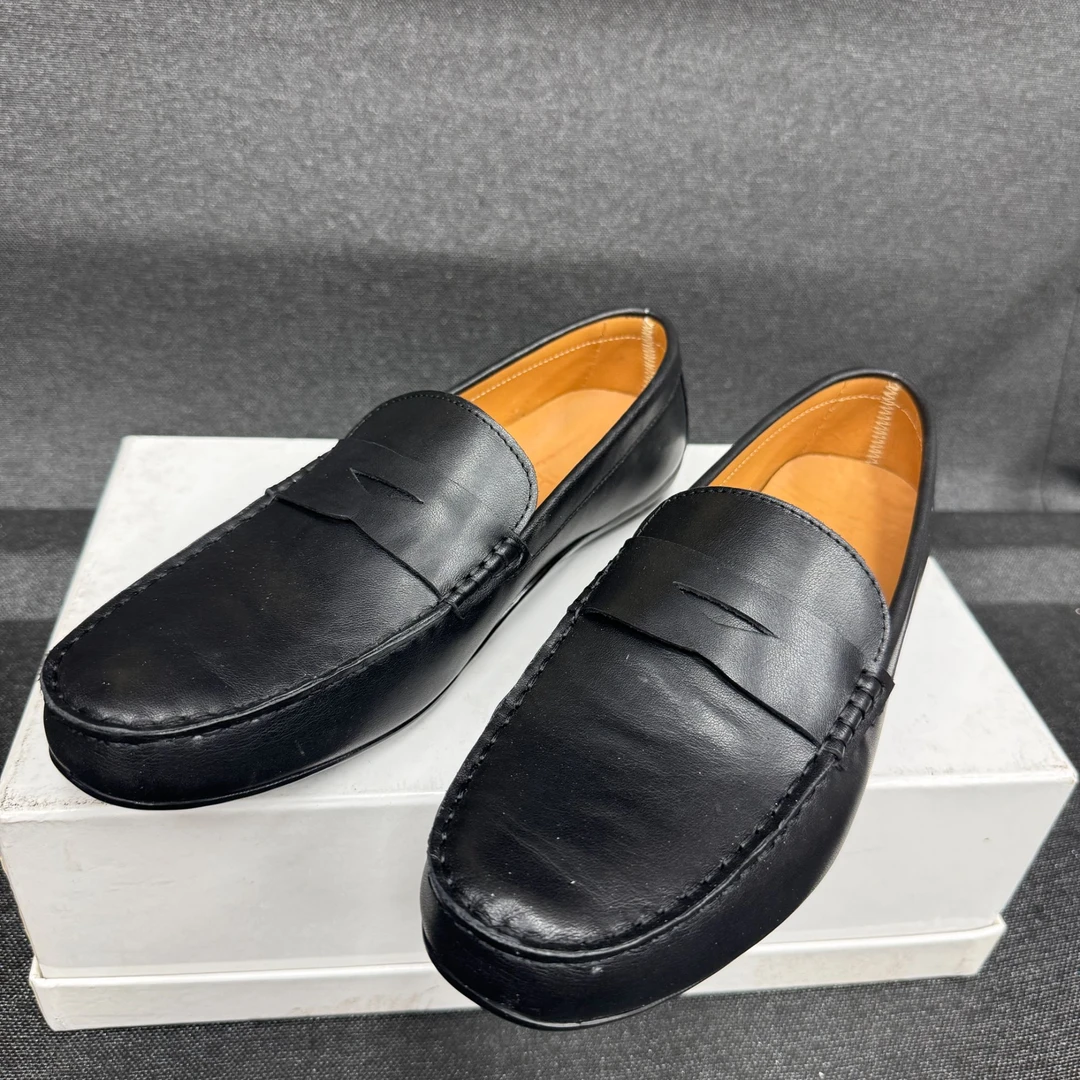 春秋季新款男士英伦风一脚蹬时尚百搭头层牛皮休闲皮鞋1692