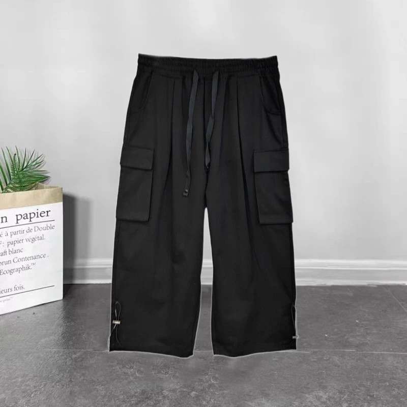 2023年春季新款男士潮流松紧腰抽绳休闲九分裤28321