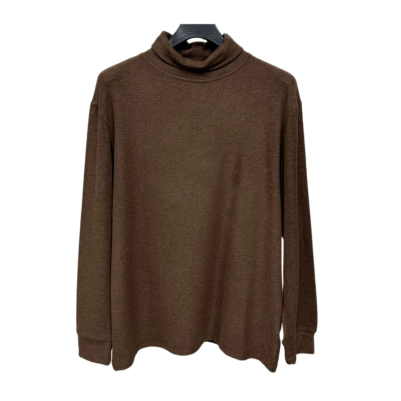 2023年秋季男士休闲时尚纯色百搭高领打底衫套头长袖卫衣9399