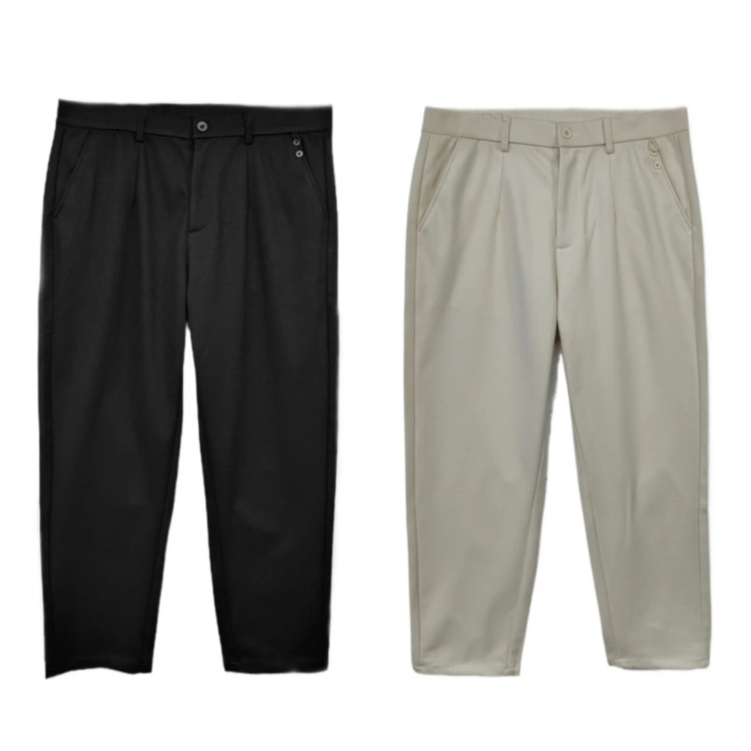 2023年秋季新款男士三色舒适百搭纯色休闲直筒磨毛长裤5895