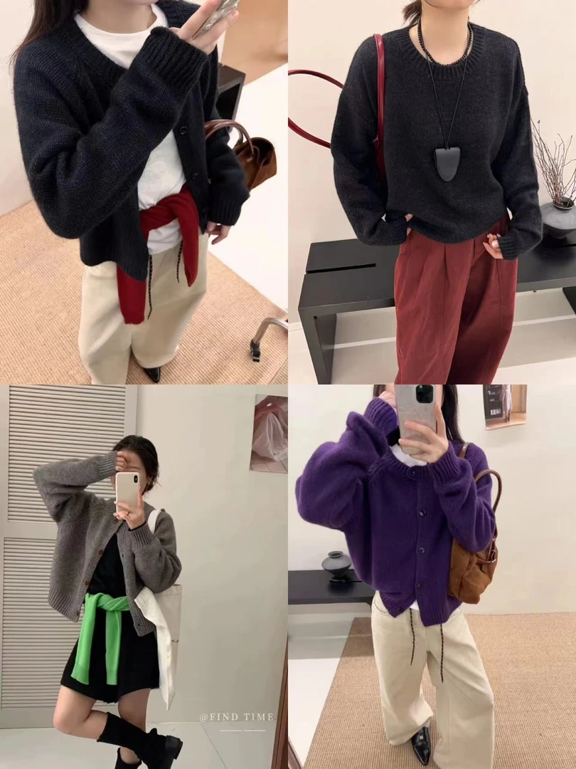 【越越家】2024  濮院混色系毛衫系百搭针织秋冬款气质羊毛针织衫