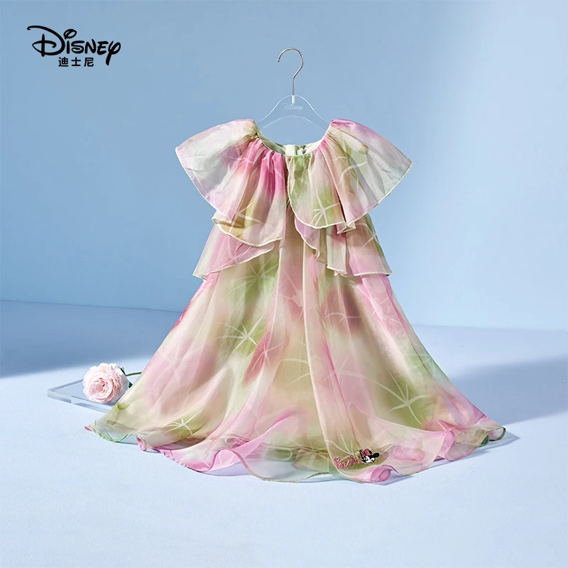 Disney/迪士尼春夏新款女童印花连衣裙夏日气质碎花淑女连衣裙