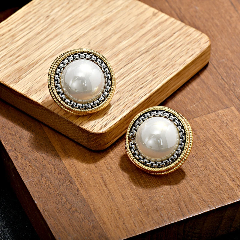 铜合金耳饰 【花向荣】小香风气质轻奢百搭优雅设计感精致港风-676