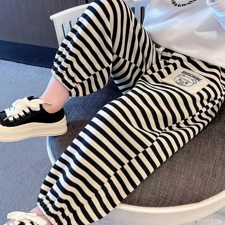 【宝藏衣橱上新】儿童节裤子早秋网红幼儿园神裤韩版百搭运动条纹裤