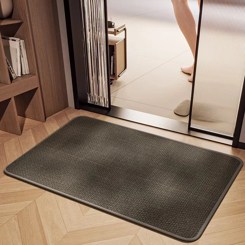 亚麻编织浴室地垫卫生间吸水垫防滑脚垫洗手间速干地毯入户门垫