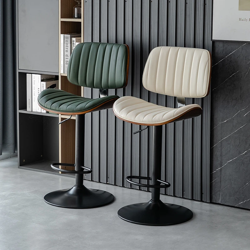 吧台椅轻奢旋转酒吧椅收银台靠背升降椅子家用现代简约高脚凳吧凳