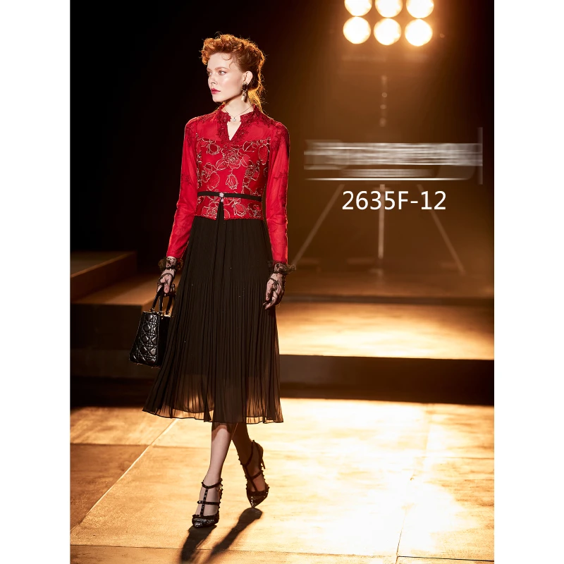 秋冬新款洋气时尚休闲连衣裙 伊2635F