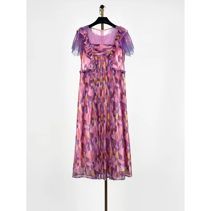 春夏新款重工刺绣气质减龄连衣裙 伊8807F