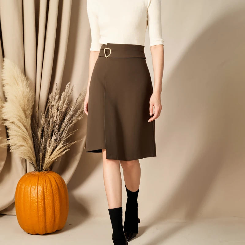 妈妈高端半身裙秋冬新款台湾品牌女装 绮8327B