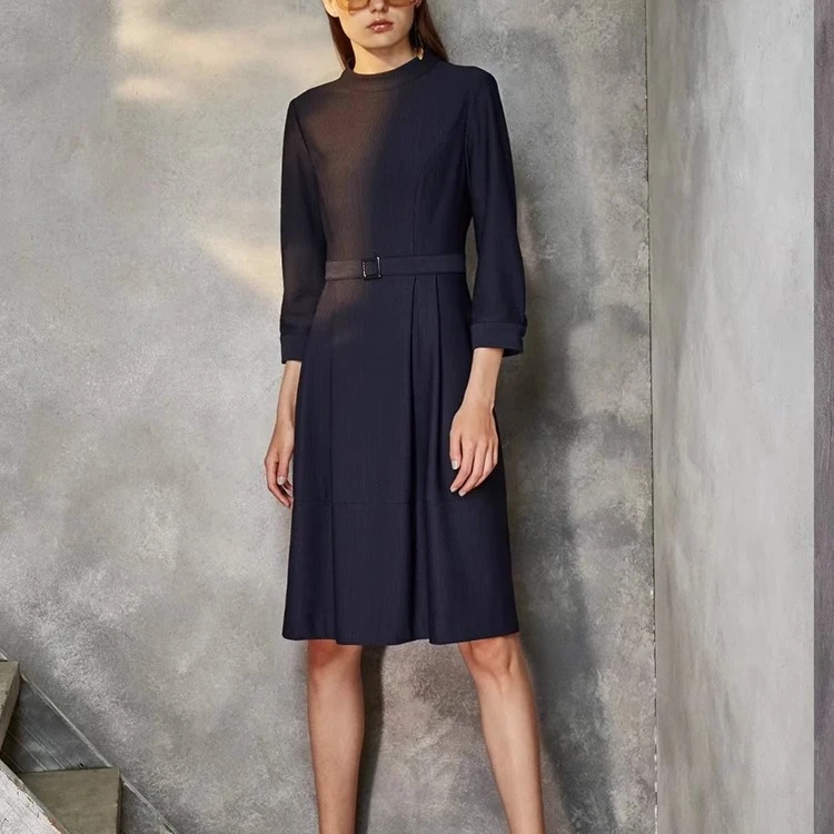 秋冬新款高级感小个子收腰显瘦气质连衣裙赫9182P