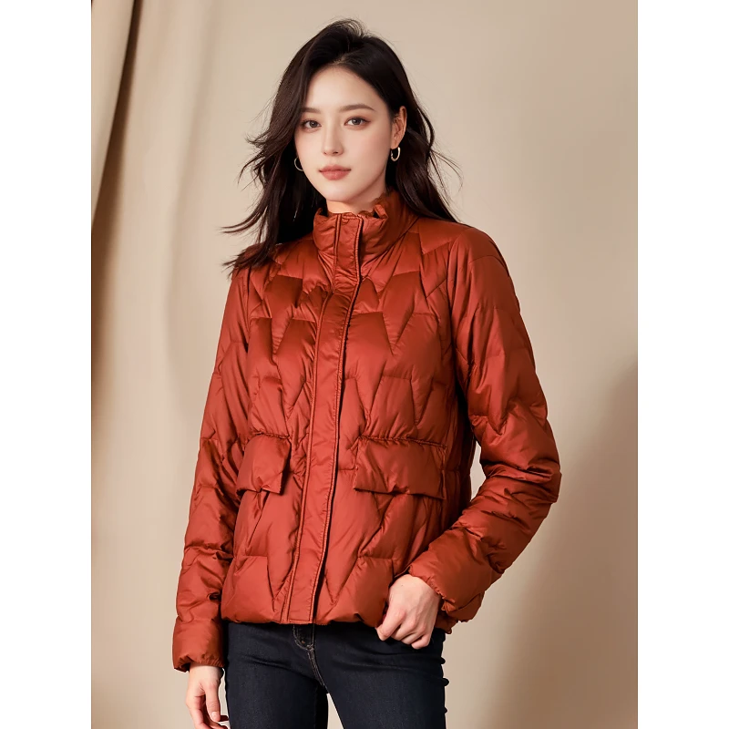 妈妈高端羽绒服秋冬新款时尚台湾品牌 绮8381A