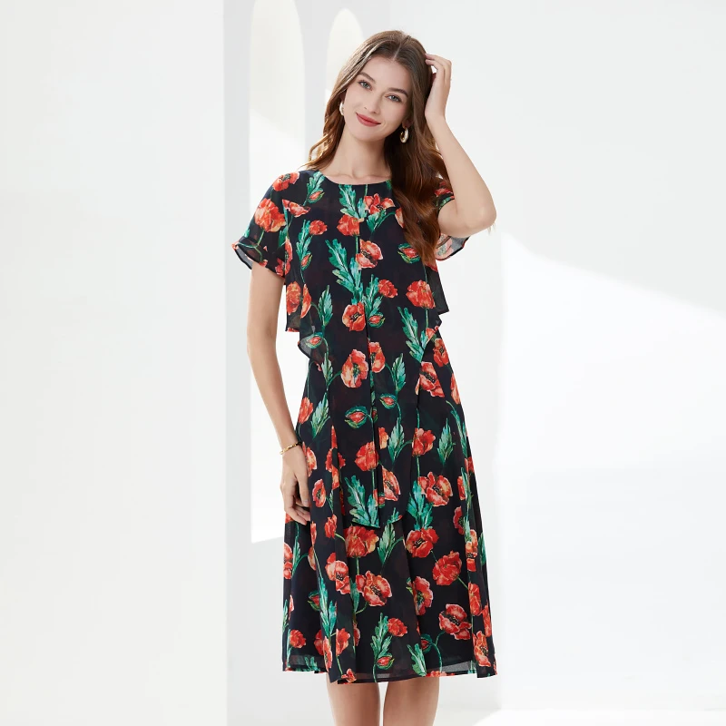 春夏新款时尚优雅连衣裙 赫2576P