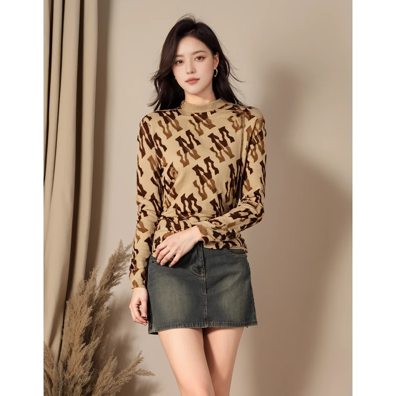 妈妈高端雪纺衫秋冬新款台湾品牌女装 绮8103C