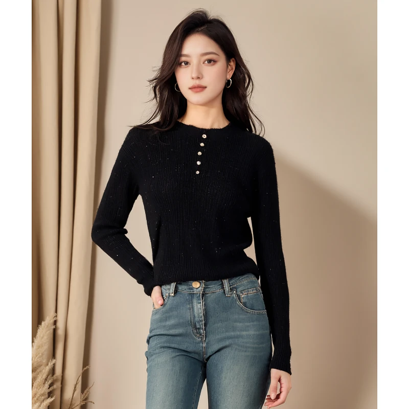 秋冬新款洋气时尚休闲百搭上衣 绮8943C