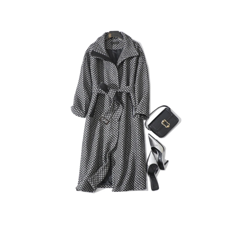 秋冬新款千鸟格高端收腰显瘦外套 之33606J