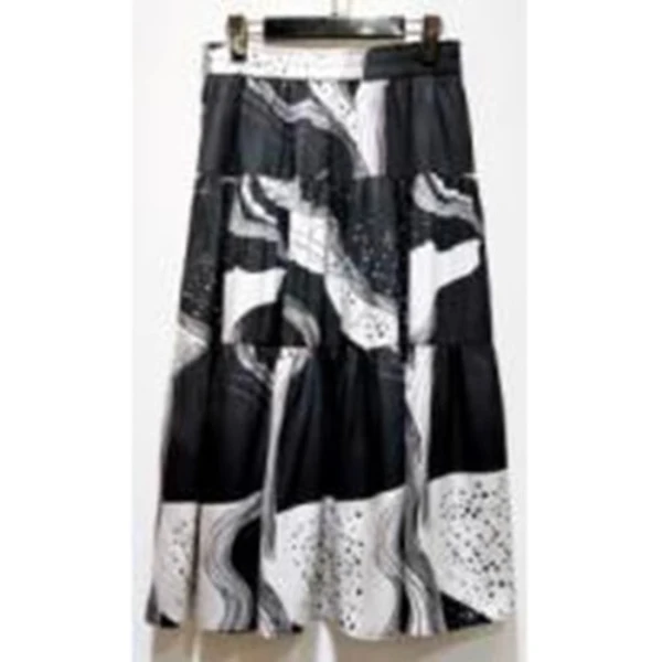 秋冬新款蕾丝印花雪纺优雅气质半身裙赫 8228B