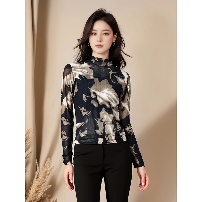 台湾品牌高端雪纺衫秋冬新款洋气上衣 绮8375C