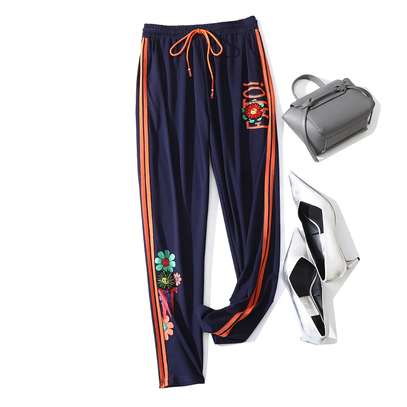 春夏新款印花时尚休闲运动松紧腰长裤 赫D 1085C