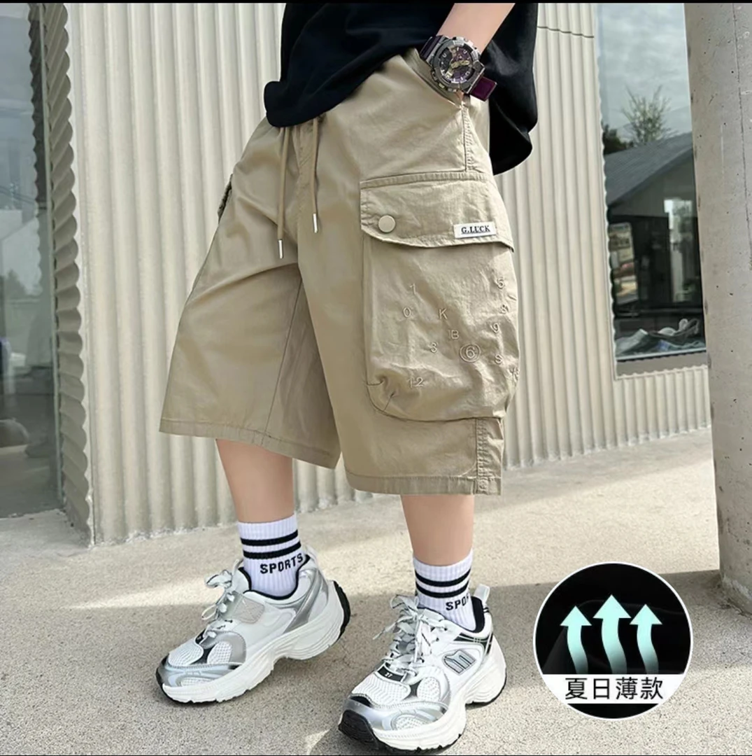 男童工装短裤夏季薄款五分裤2025新款洋气男童中大童休闲宽松潮流