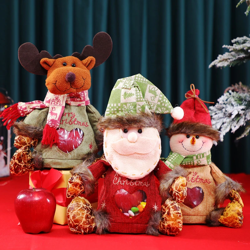 帅豆熊圣诞节礼物袋平安夜礼品袋苹果包装袋儿童幼儿园小礼品袋糖