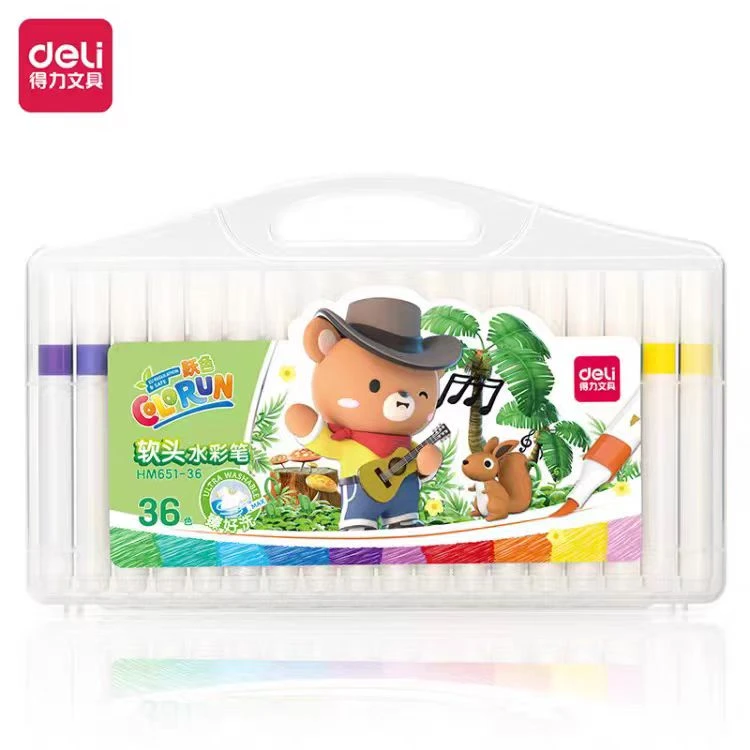 得力36色软头水彩笔  HM651-36  1盒
