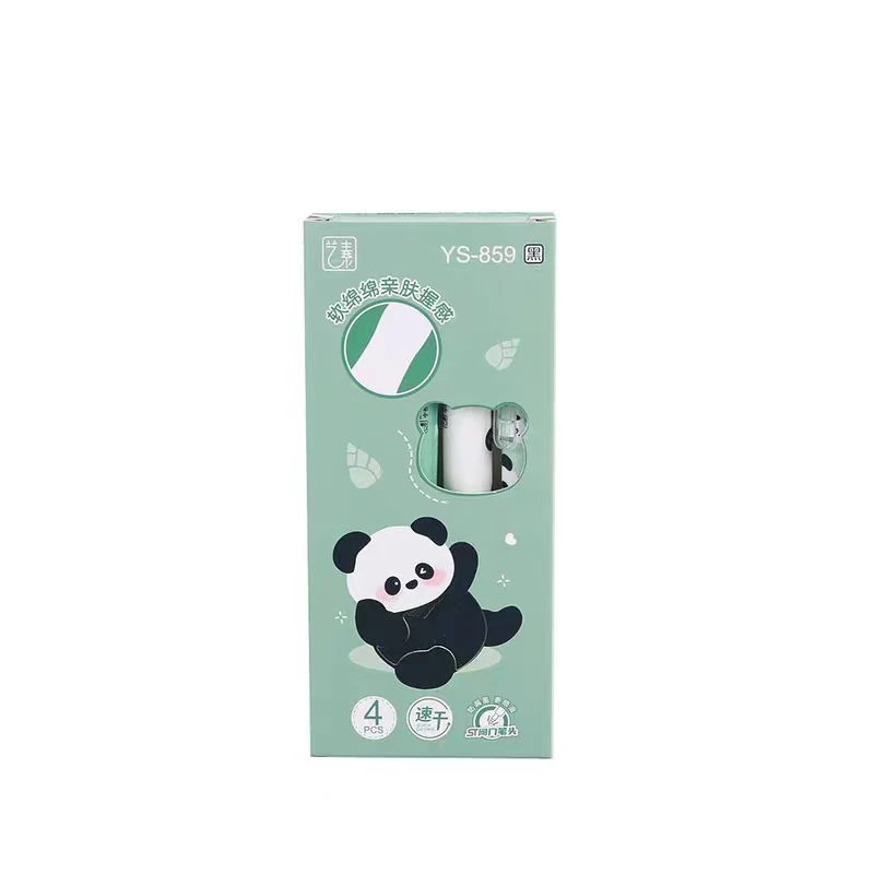 乐炫可爱熊猫按动式软握速干中性笔 YS-859