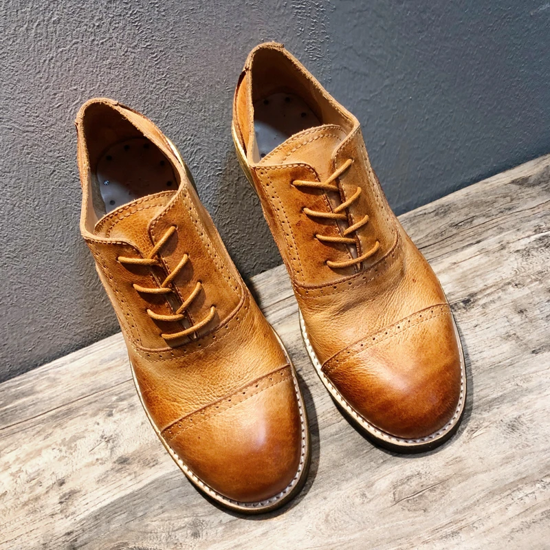 正装三接头男士皮鞋大头德比鞋低帮商务鞋男布洛克百搭休闲牛津鞋