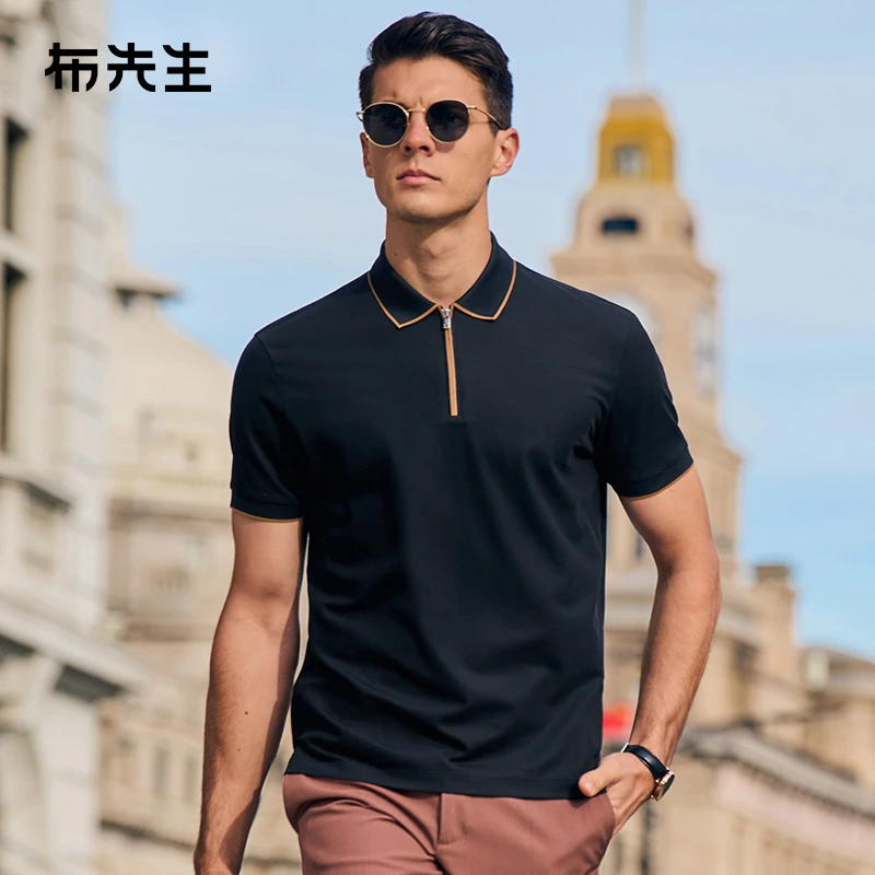 布先生翻领短袖T恤男 夏季新品商务休闲纯棉多色百搭男装AT12019