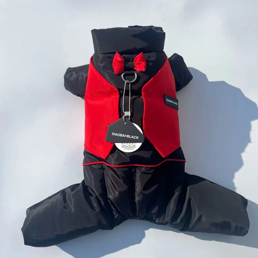 宠物加厚服棉服连体四脚棉服狗狗衣服冬天保暖冬季泰迪比熊雪纳瑞