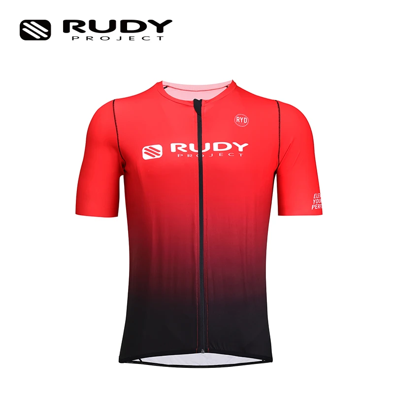 rudy project路迪骑行服高弹力男女后背弹力口袋短袖前襟全拉链
