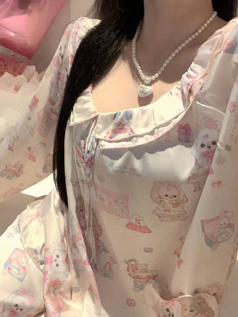 编码【301—399】找到对应的编码拍~家居服春夏小清新宽松甜美长袖