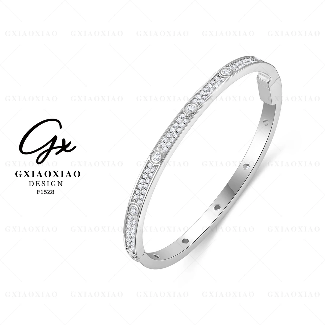 铜合金合成锆石手镯 GXX【窄版】轻奢高级感满天星手镯 F15Z8 F15Z9