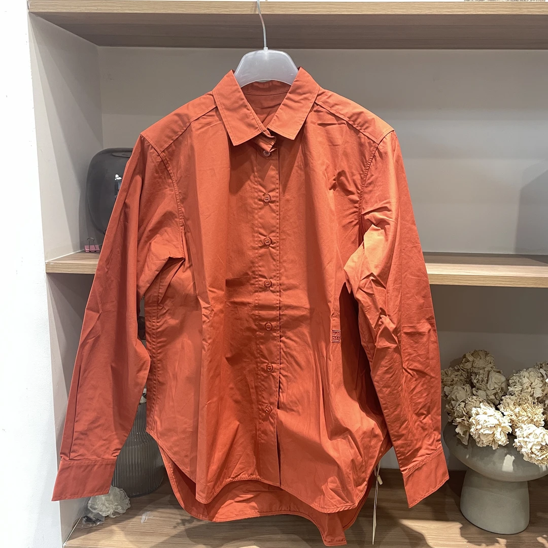 【反季】 经典高级感极简气质廓形尖领宽松衬衣23116201