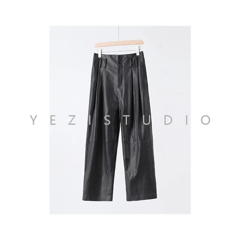 進口植鞣百百绵羊皮高腰皮裤23323803