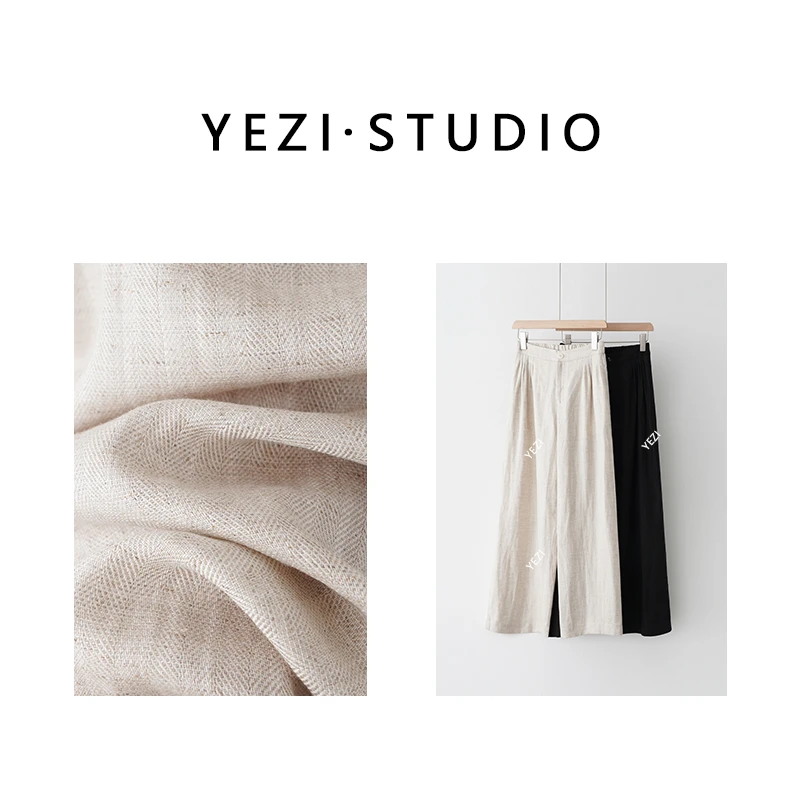 【腔调裤】亚麻遮肉休闲阔腿裤裙裤24223623