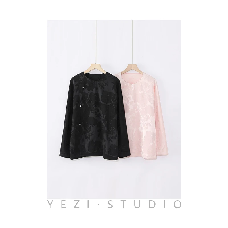 【反季】“兰美人”重磅醋酸提花中式上衣小衫24116215时尚