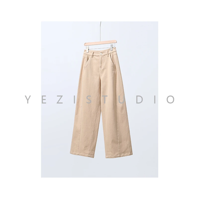 馥芮白秋冬松弛感微弧磨毛厚度棉牛仔裤23423606（04）