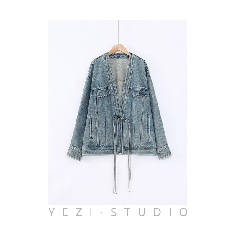"春晓"—新中式汉服盘扣洗水牛仔外套23415105