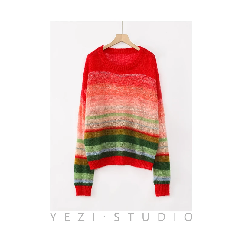 南非進口马海毛彩虹配色毛衫23419151（23429219）