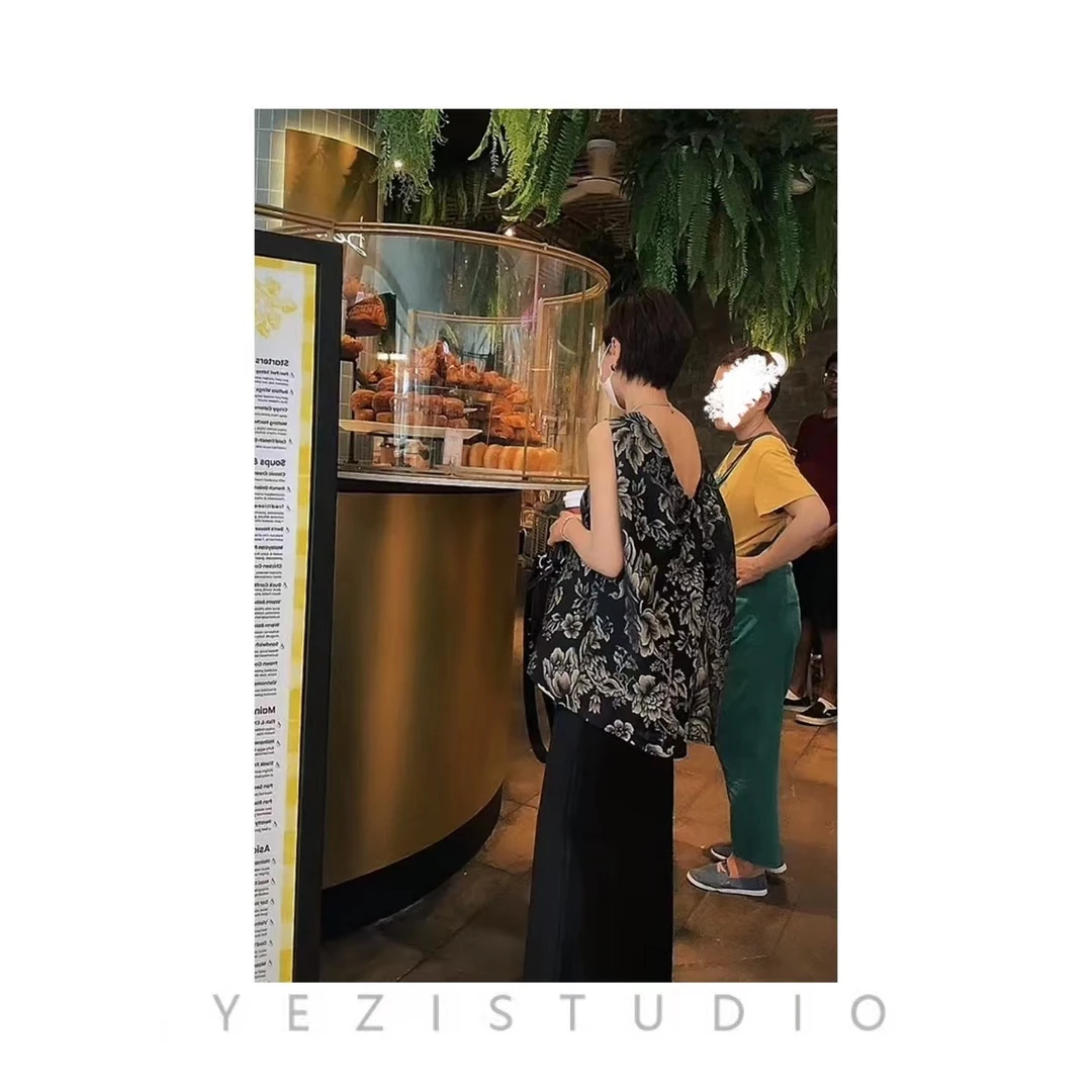 "繁花似锦"提花3D立裁定制面料后背扭结无袖小衫24118506