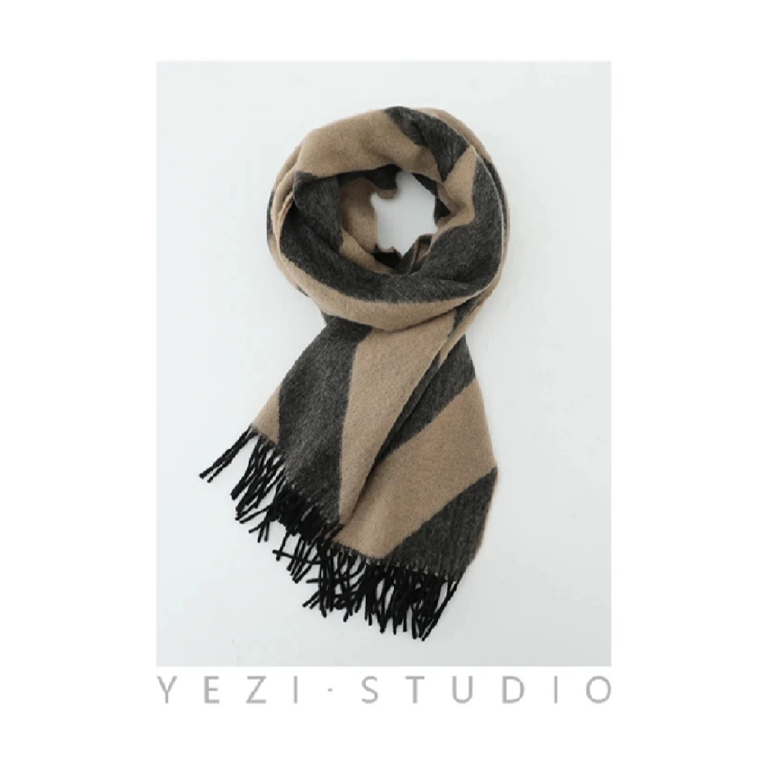 几何提花拉德羊羔毛围巾披肩23451015