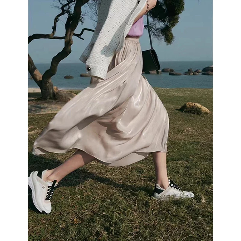 半身裙2025新款女新款仙女森系伞裙蓬蓬沙滩裙