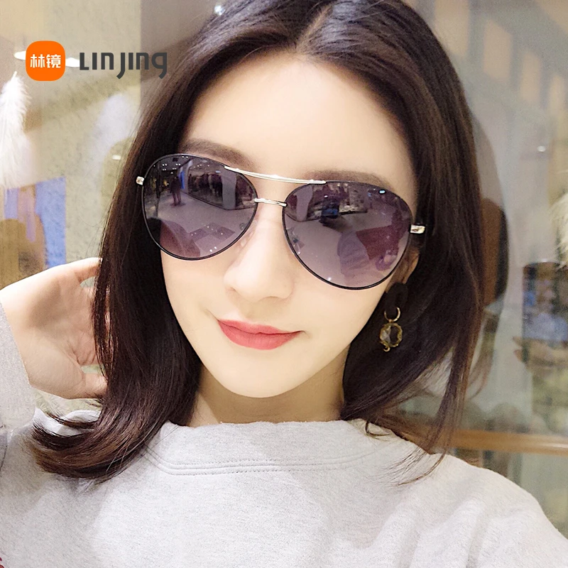 新款女生大框显瘦渐变色墨镜开车驾驶偏光太阳眼镜女士圆脸蛤蟆镜